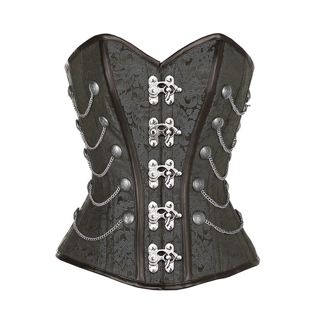 Corset Story Australia - Black Steampunk Corset With Chains